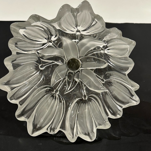 Mikasa Crystal Pedestal Tulips Satin Frosted Glass Footed Bowl 7" - Picture 6 of 9